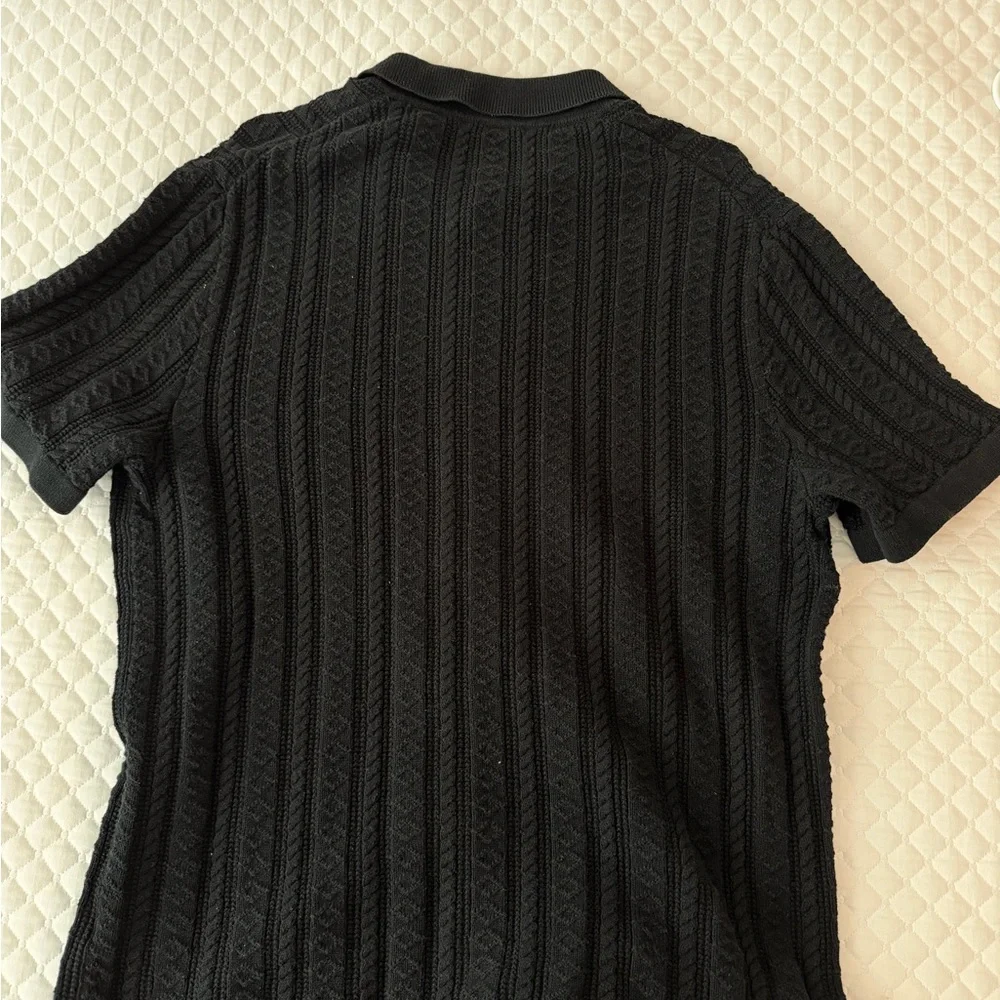J. Crew Black Knit Polo Shirt